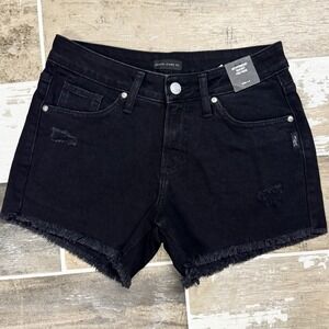 NWT! Silver Jeans Boyfriend Jean Shorts Distressed Frayed Hem Black Wash sz 26x4